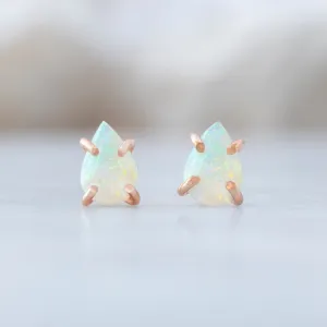 The Opal Teardrop Stud Earrings | 14K Rose Gold
