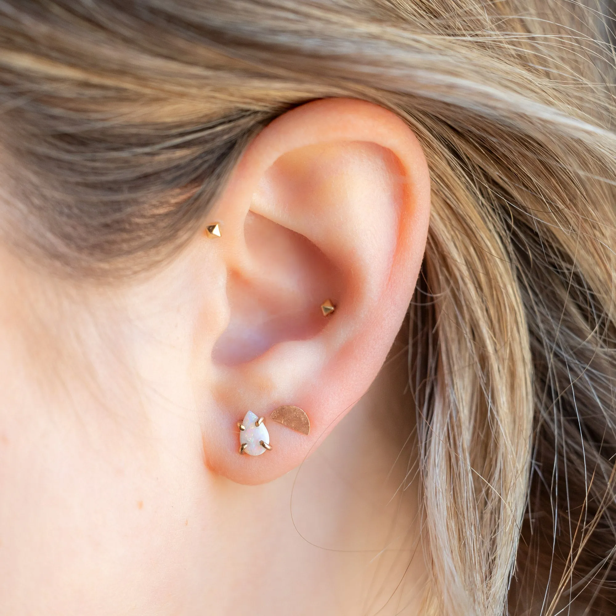 The Opal Teardrop Stud Earrings | 14K Rose Gold