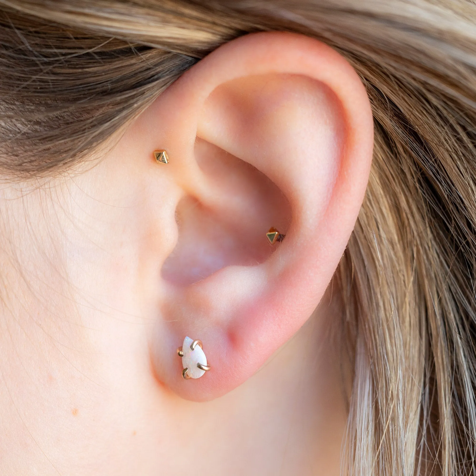 The Opal Teardrop Stud Earrings | 14K Rose Gold