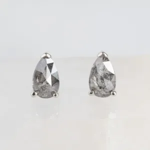 The Salt and Pepper Diamond Stud Earrings | 10K White Gold