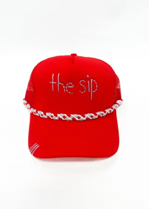 The Sip Trucker Hat - Red