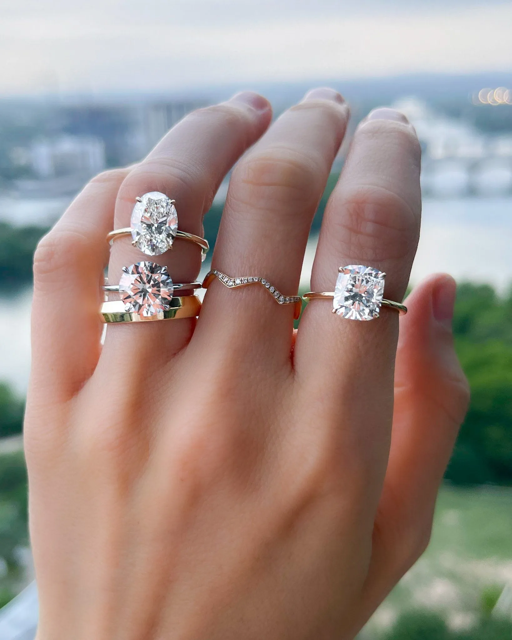 Thin   Simple Solitaire Engagement Ring With Round Brilliant Cut Diamond