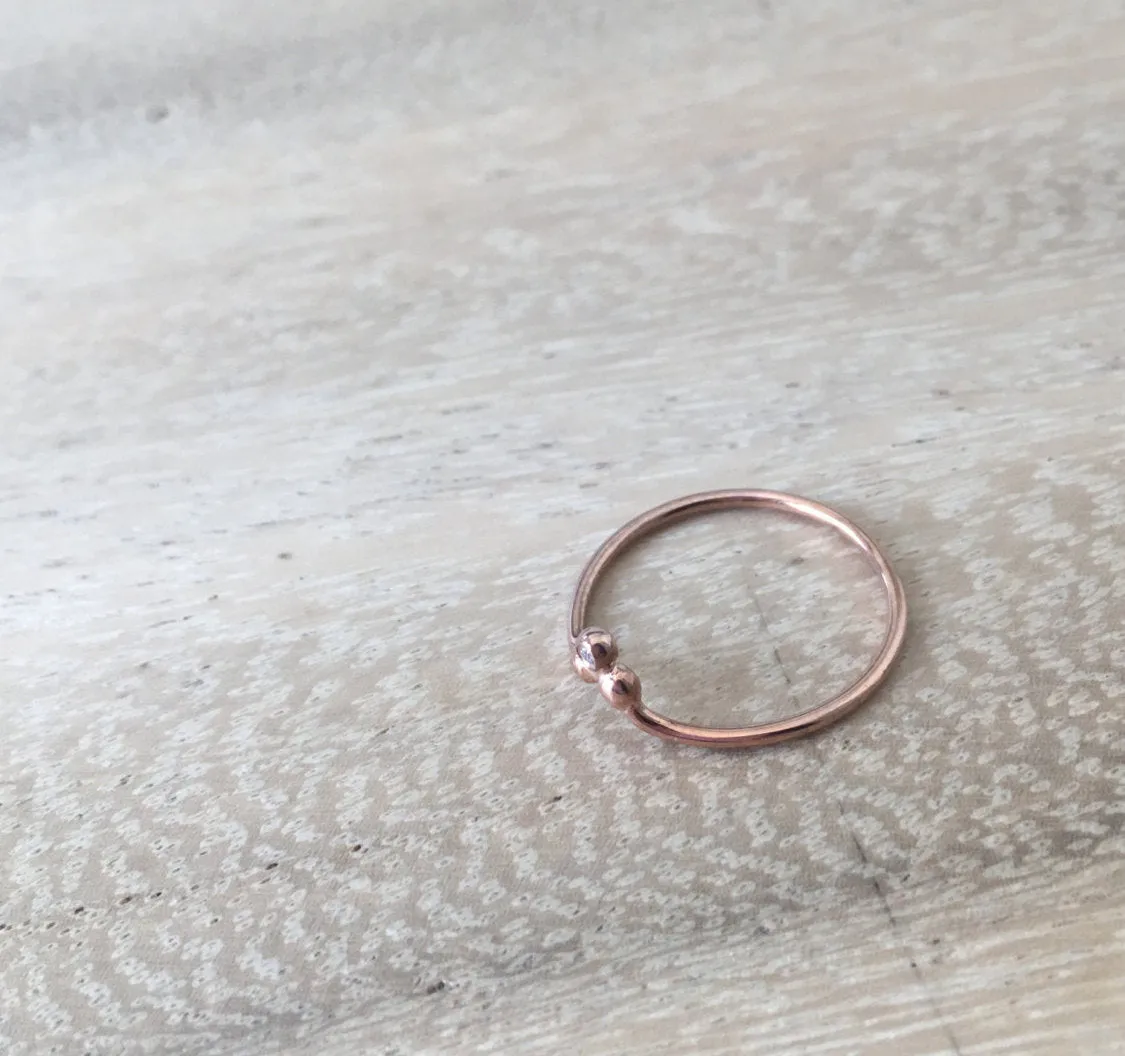Three Dot Diamond Ring