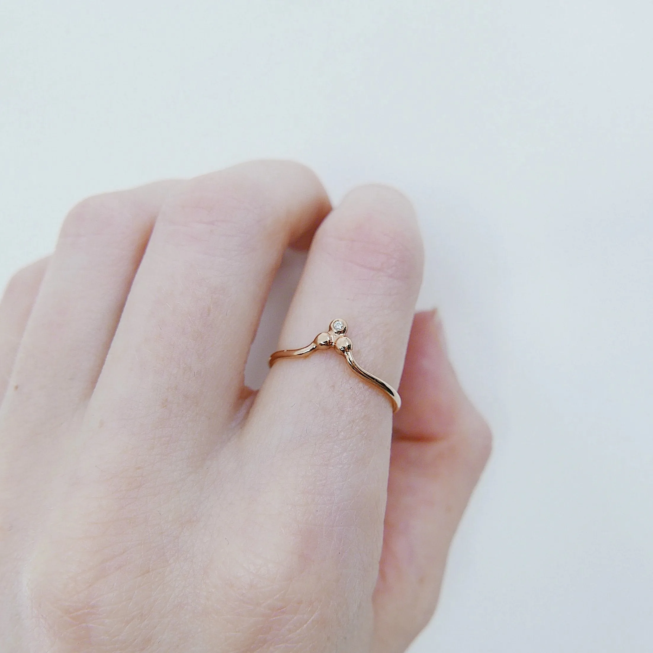 Three Dot Diamond Ring