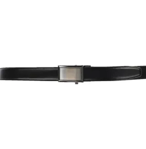 TO Collection Boys Leather Track Belt - Rectangle Brushed Metal BLT-TB-4B