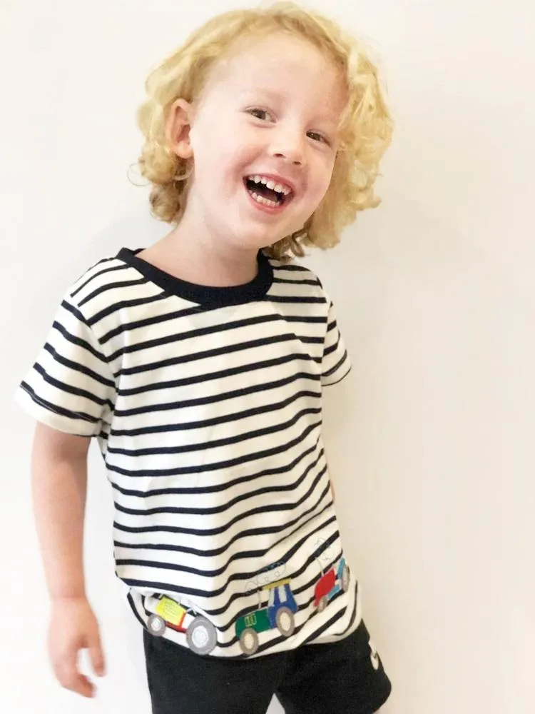 Tractor Stripes Kids T-Shirt