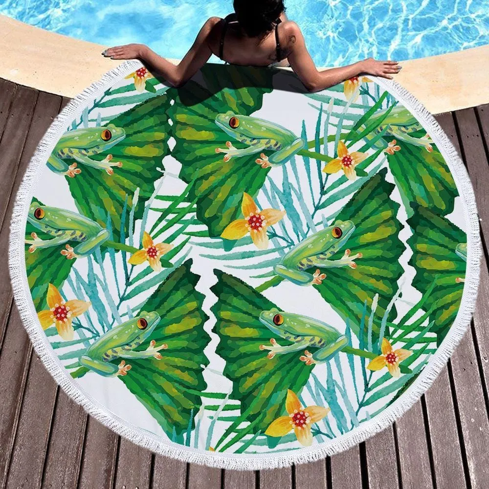 Tropical Beach Towel With Tassels