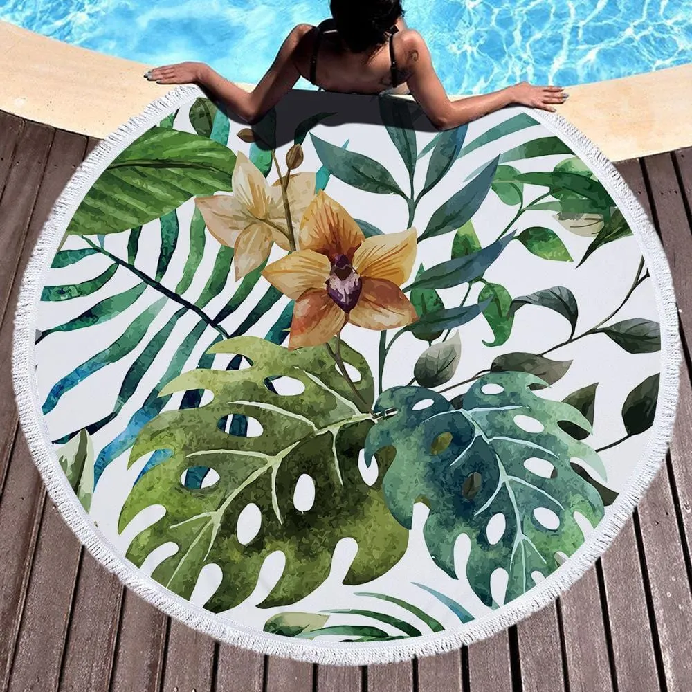 Tropical Beach Towel With Tassels