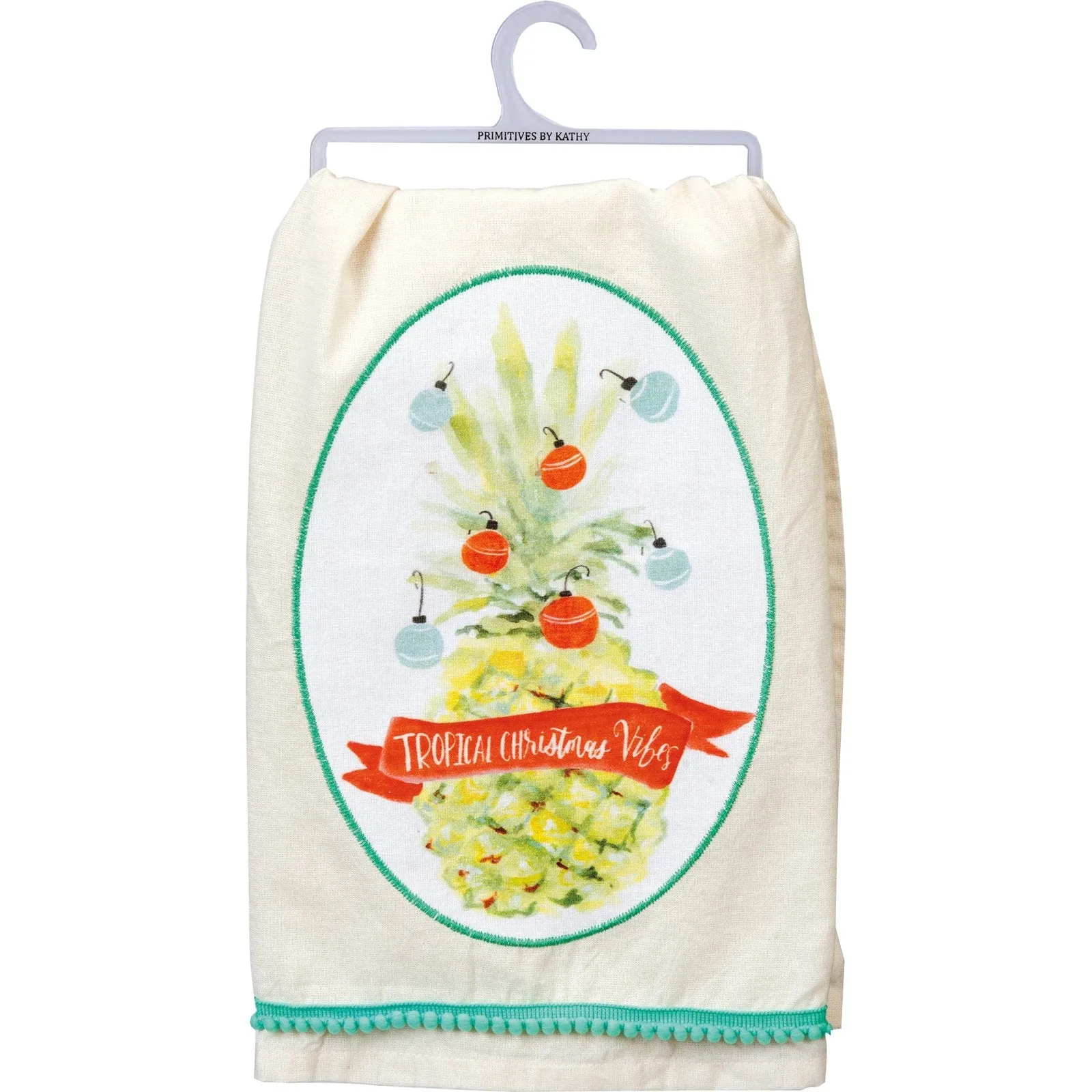 Tropical Christmas Vibes Dish Towel