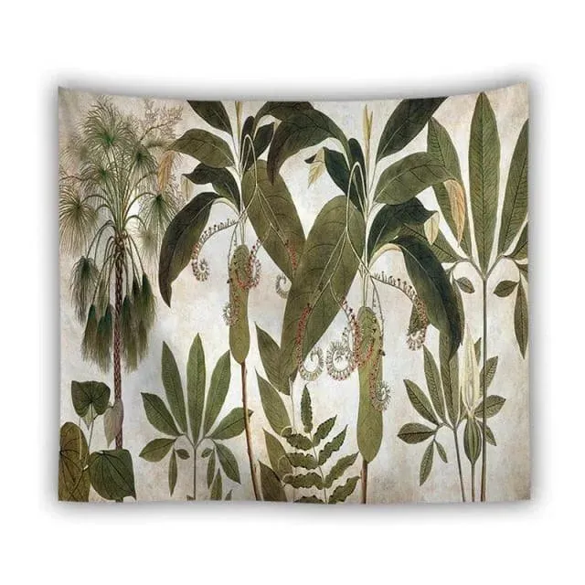Tropical Leaves in the Jungle Wall Hanging Tapestry