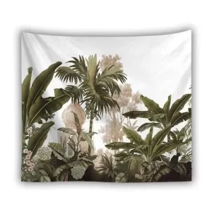 Tropical Leaves in the Jungle Wall Hanging Tapestry