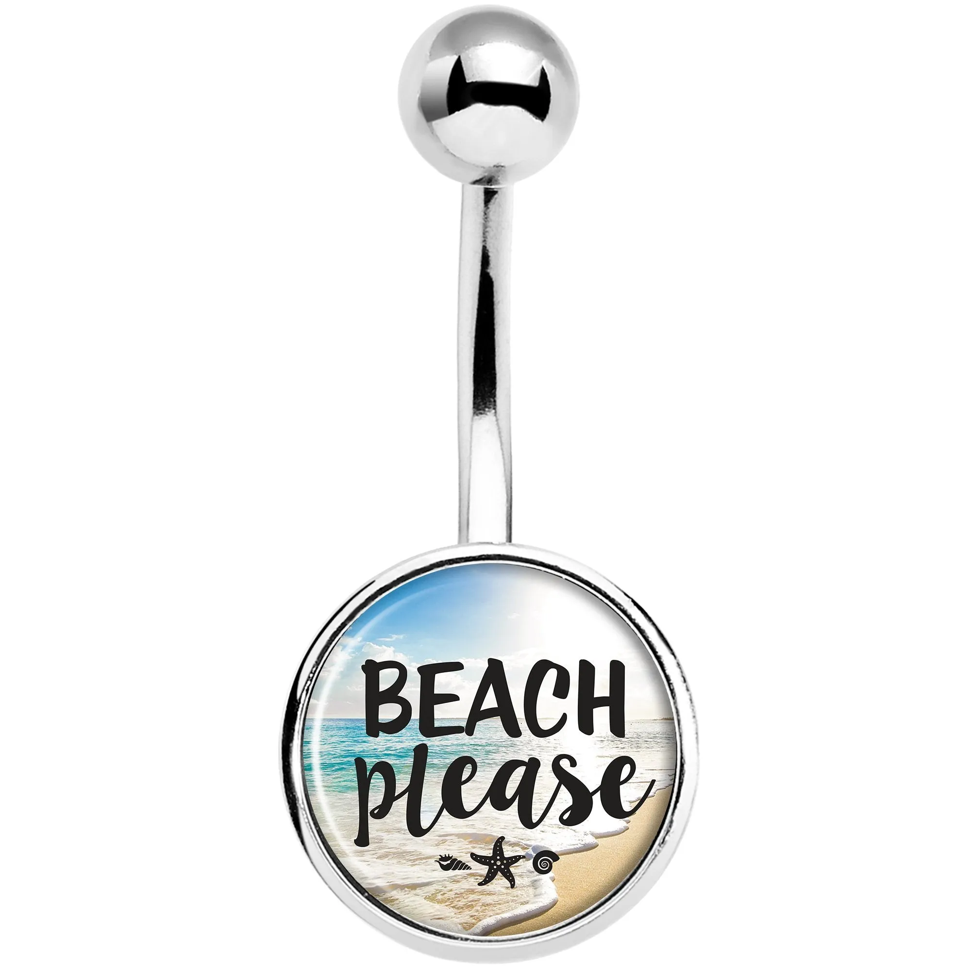 Tropical Paradise Beach Please Belly Ring