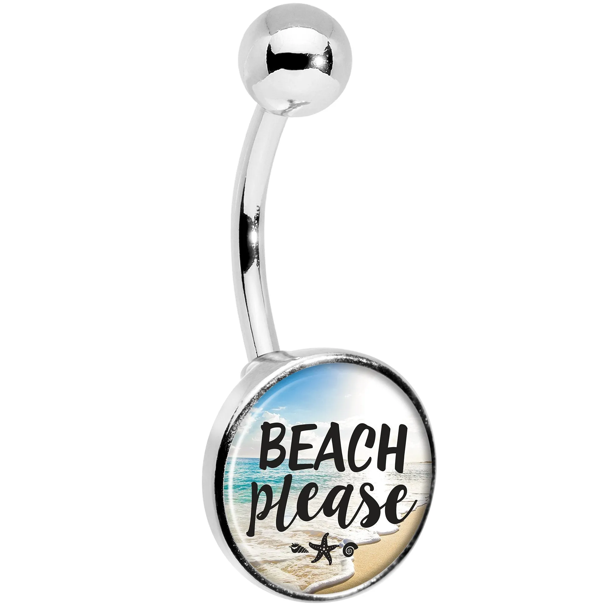 Tropical Paradise Beach Please Belly Ring