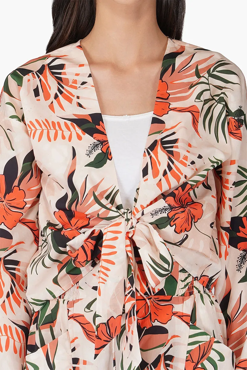 Tropical Sunset Front Tie Top