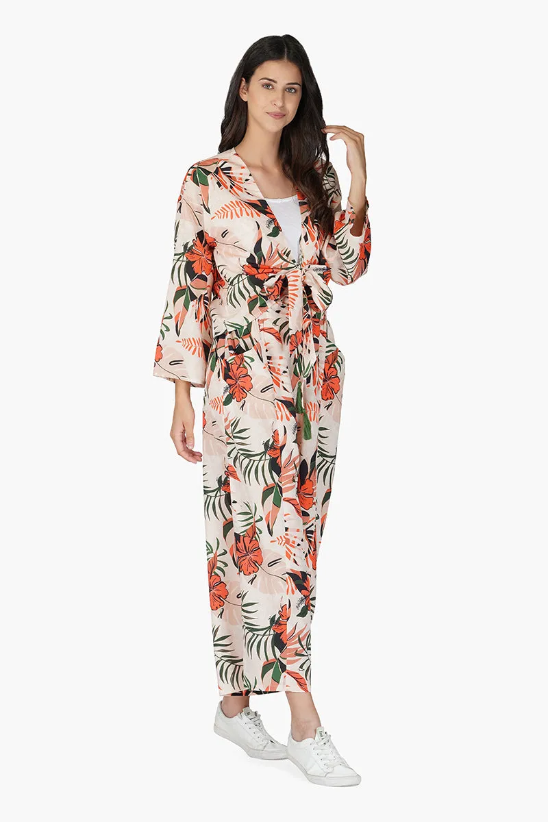 Tropical Sunset Front Tie Top