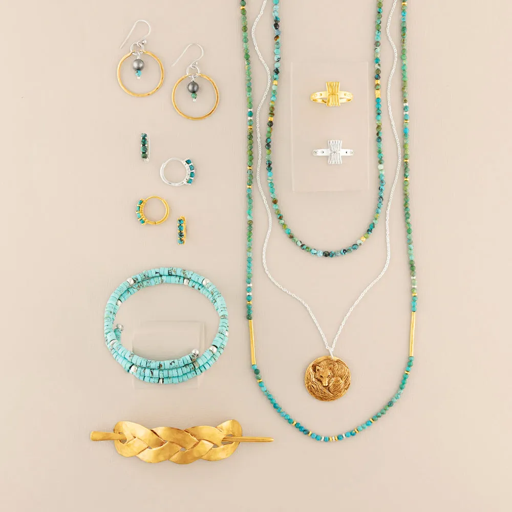 Turquoise Heishi Coil Bracelet