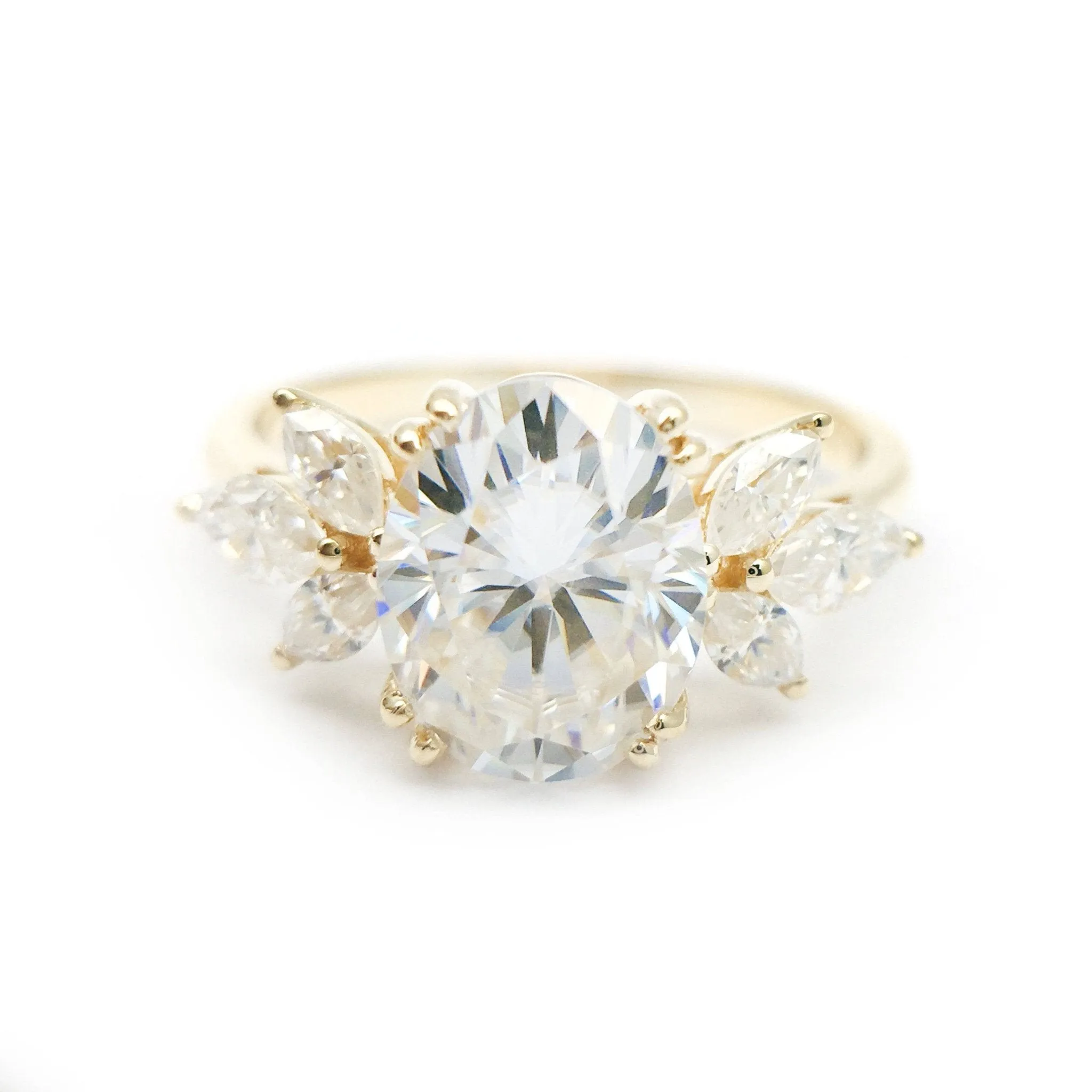 Unique Oval Cut Diamond Yellow Gold Minimalist Engagement Ring