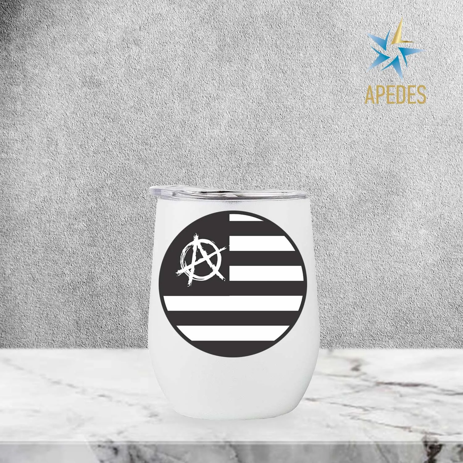 US Anarchy Stainless Steel Stemless Wine Cup 12 OZ