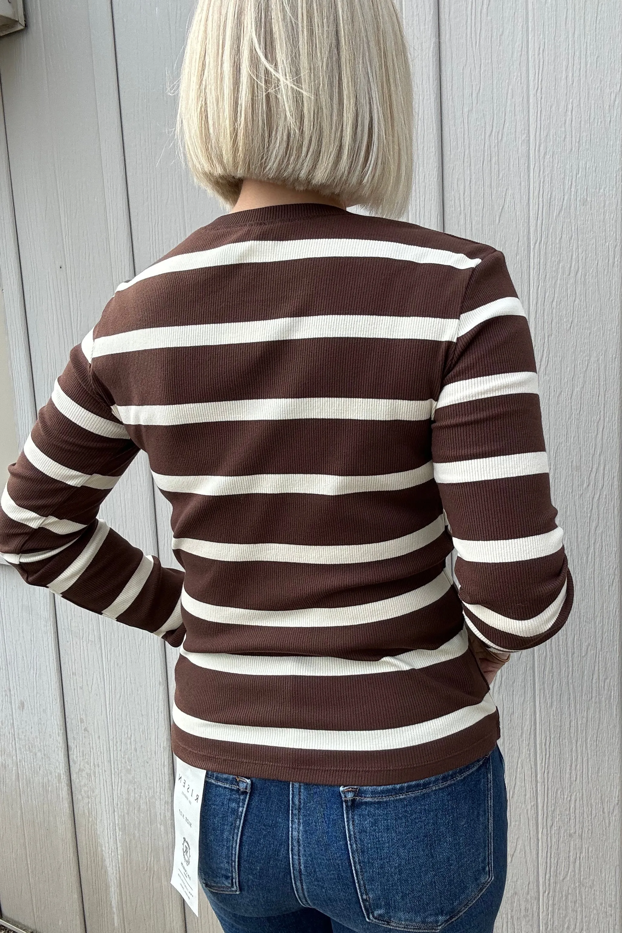 Vera Striped Ribbed Henley