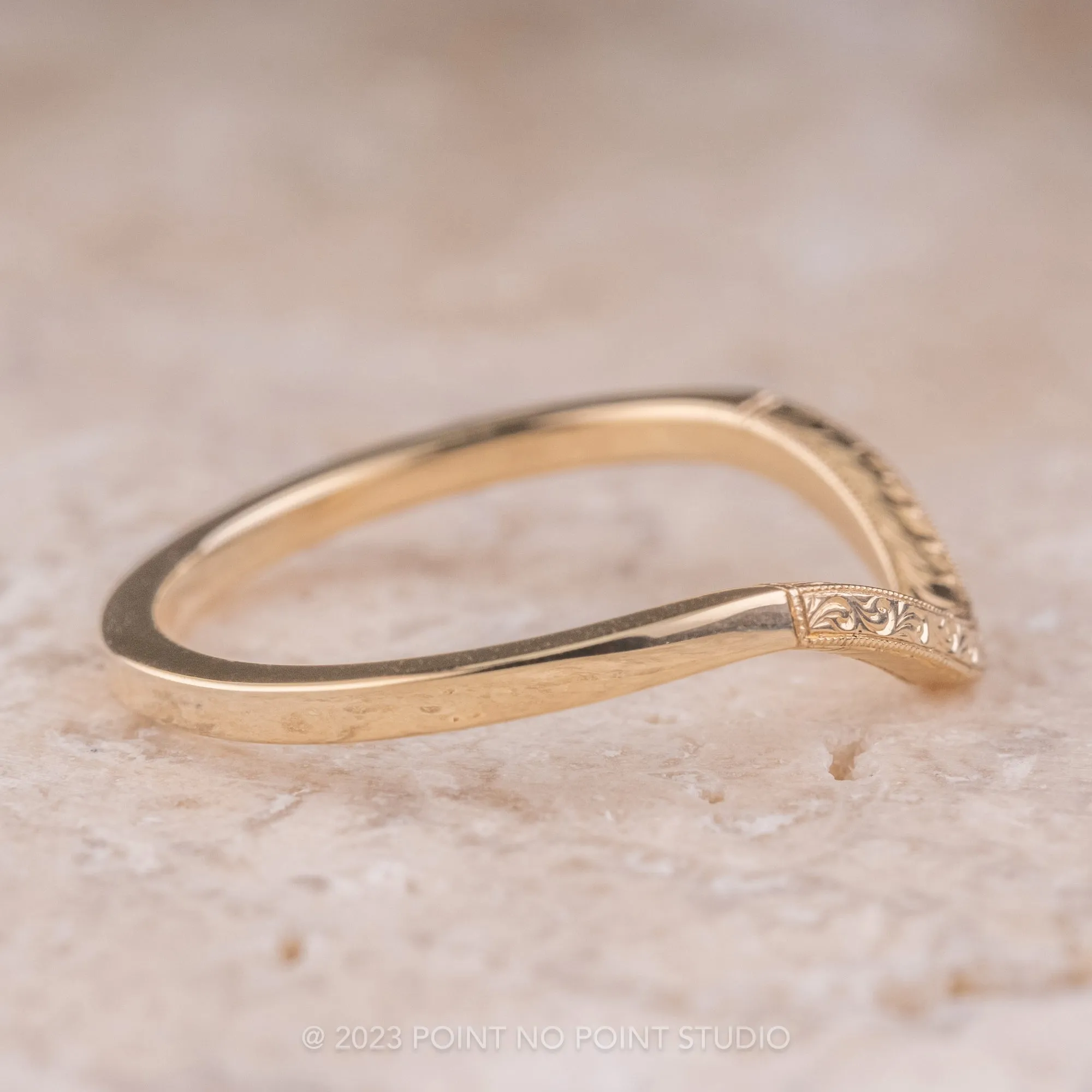 Vintage Classic Contour Wedding Band, 14k Yellow Gold