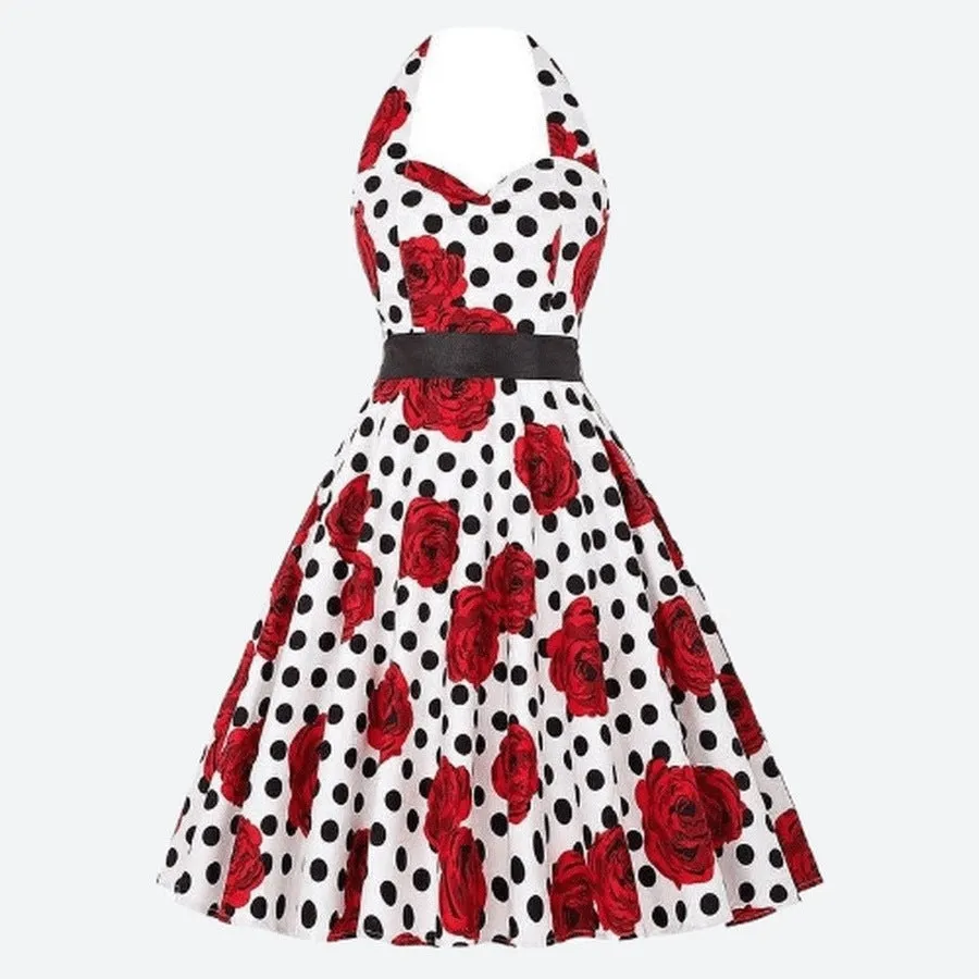 Vintage Polka Dot Halter Dresses