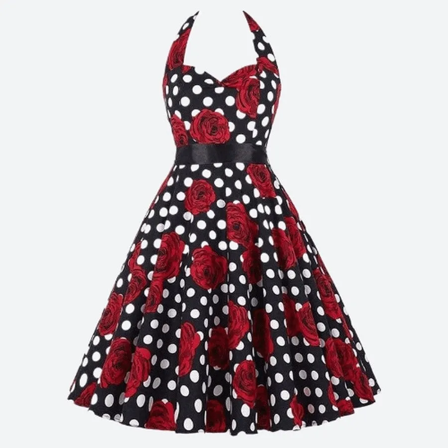 Vintage Polka Dot Halter Dresses