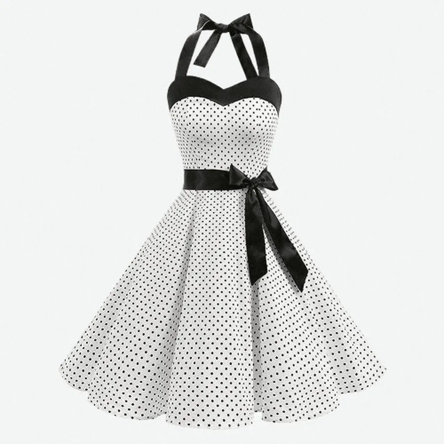 Vintage Polka Dot Halter Dresses