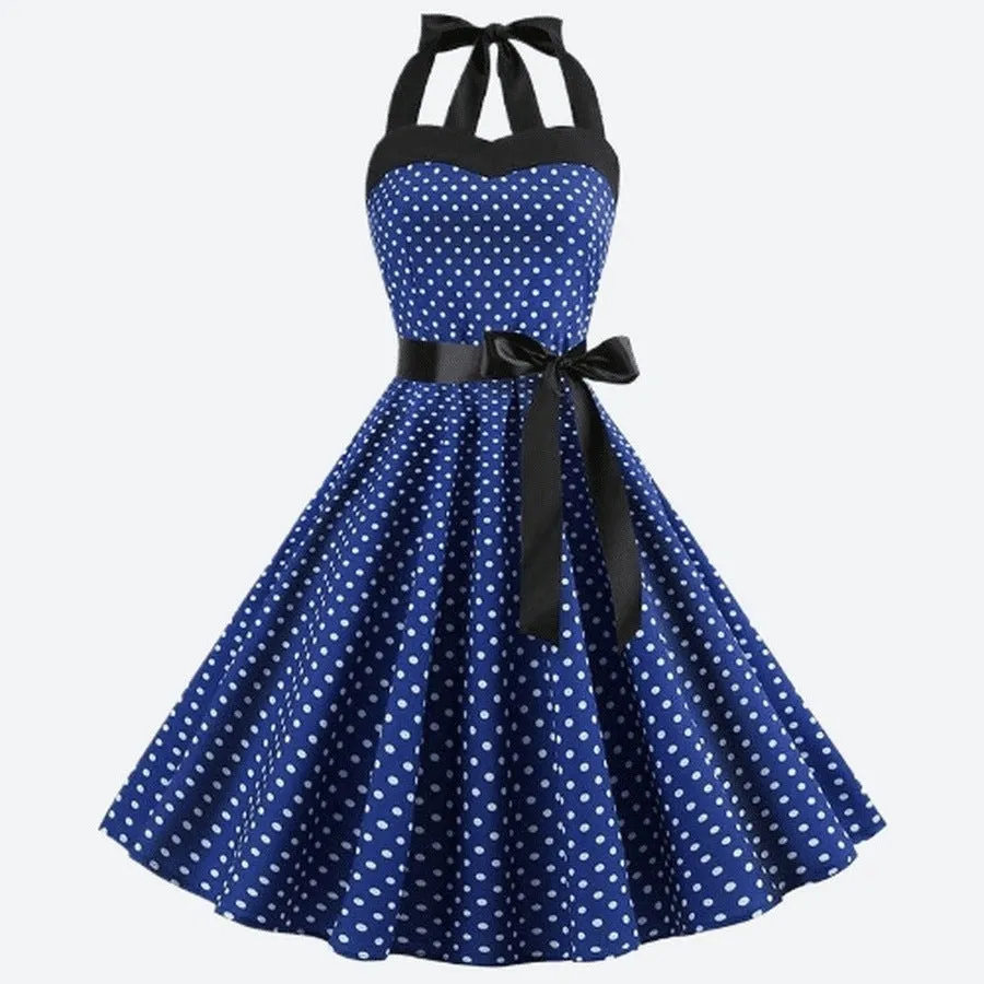 Vintage Polka Dot Halter Dresses