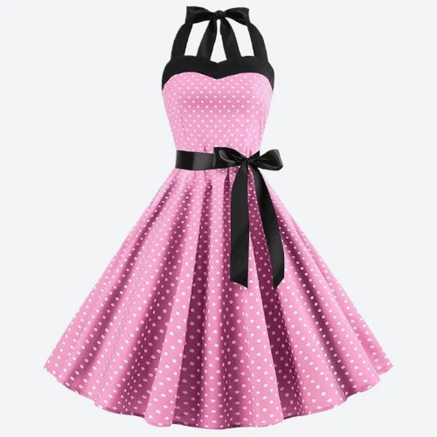 Vintage Polka Dot Halter Dresses