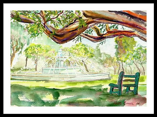 Waikiki Fountain - Framed Print