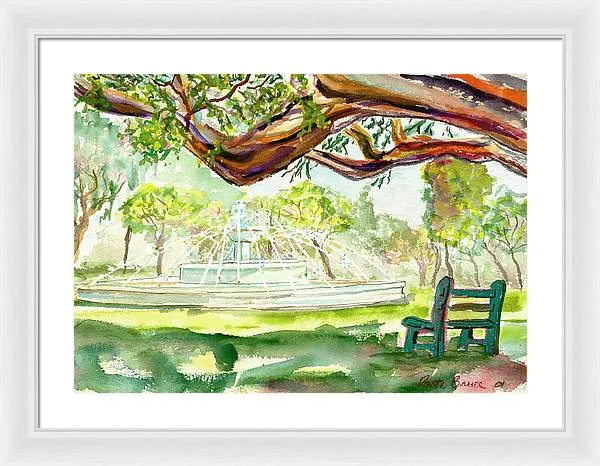Waikiki Fountain - Framed Print