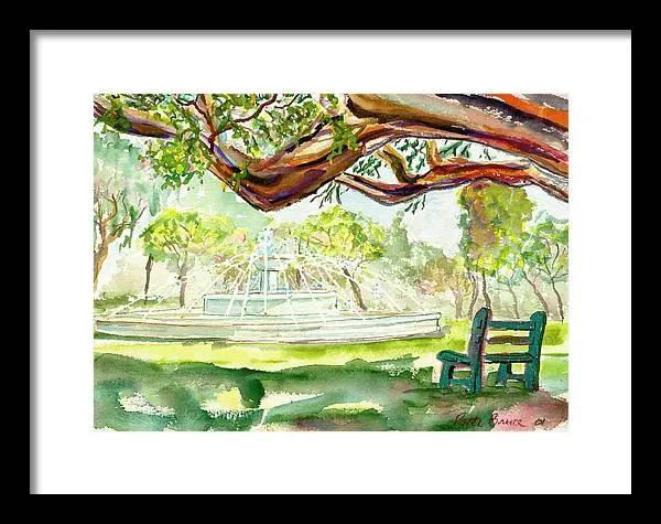 Waikiki Fountain - Framed Print