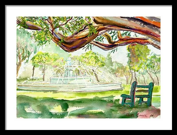 Waikiki Fountain - Framed Print