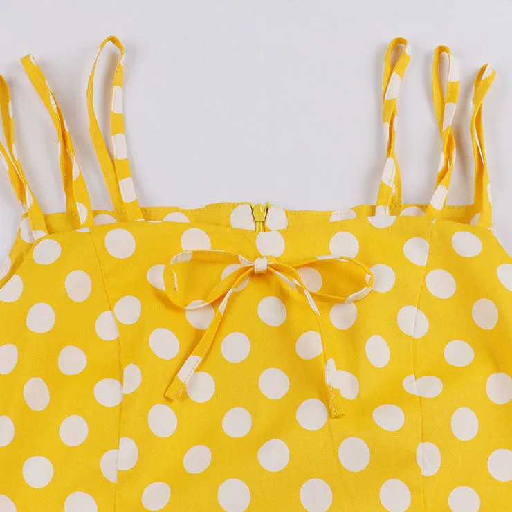 Yellow Summer Polka Dot Dress