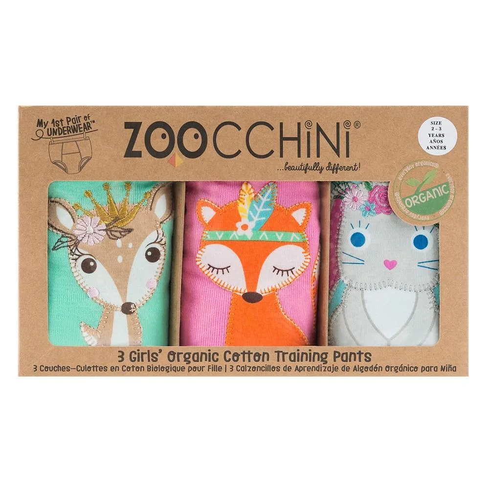 ZOOCCHINI Organic Potty Training Pants Set (Woodland Princesses)